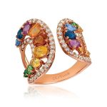 حلقه طلا رزگلد ۱۸ عیار زنانه توت فرنگی