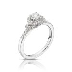 حلقه طلا سفید ۱۸ عیار زنانه لوتوس - Image 3