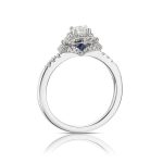 حلقه طلا سفید ۱۸ عیار زنانه لوتوس