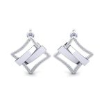 گوشواره طلا سفید ۱۸ عیار کاوانا