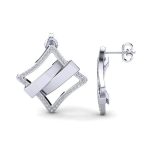 گوشواره طلا سفید ۱۸ عیار کاوانا - Image 2