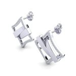 گوشواره طلا سفید ۱۸ عیار کاوانا - Image 3