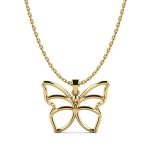 آویز ساعت دخترانه طلا ۱۸ عیار پروانه