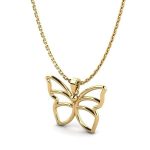 آویز ساعت دخترانه طلا ۱۸ عیار پروانه - Image 2