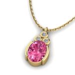 گردنبند طلای ۱۸ عیار زرد کریستال سواروسکی - Image 3