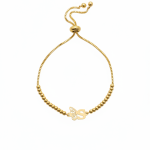 دستبند طلا 18 عیار زنانه طرح حرف S