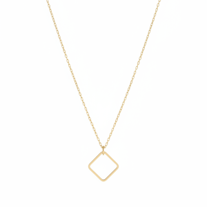 گردنبند طلا 18 عیار زنانه مدل بدون حلقه طرح مربع لوزی