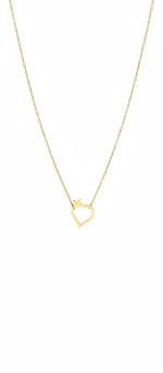 گردنبند طلا 18 عیار زنانه مدل بدون حلقه طرح قلب پروانه دار