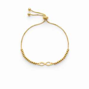 دستبند طلا 18 عیار زنانه مدل بی نهایت کد 01