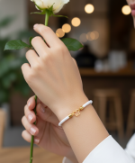 دستبند طلا 18 عیار زنانه مدل قلب پروانه ای کد 02 - Image 2