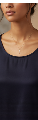 آویز گردنبند طلا 18 عیار زنانه مدل حلقه طرح پر - Image 2