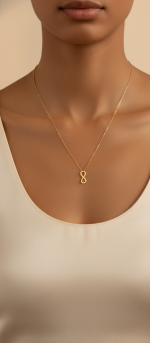 گردنبند طلا 18 عیار زنانه مدل بدون حلقه طرح بی نهایت - Image 4