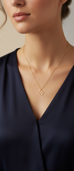 گردنبند طلا 18 عیار زنانه طرح چهار قلب - Image 2