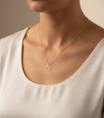 گردنبند طلا 18 عیار زنانه طرح چهار قلب - Image 3