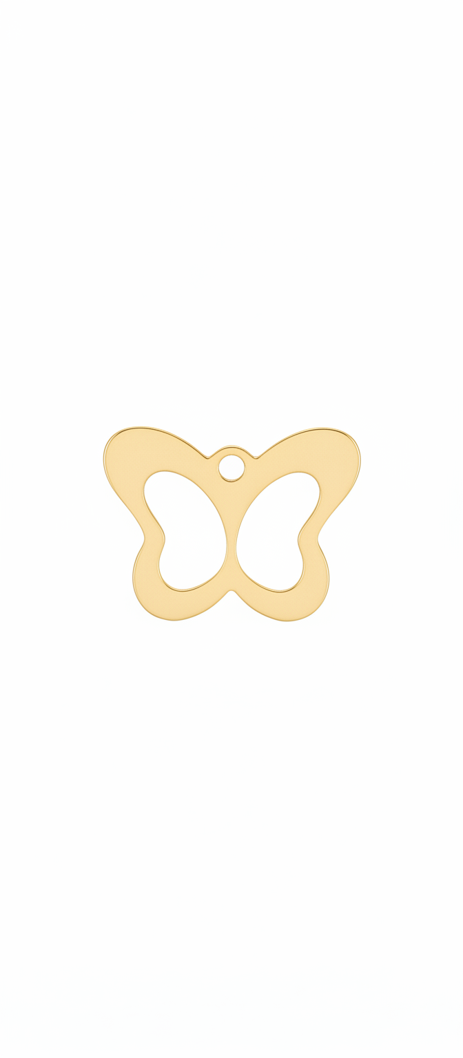 generated_macroView (25) (1) آویز گردنبند طلا 18 عیار زنانه مدل حلقه دار طرح پروانه قلبی (MO) - Image 1
