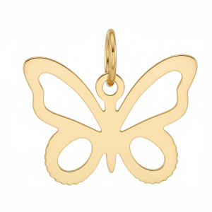 آویز گردنبند طلا 18 عیار زنانه مدل حلقه دار طرح پروانه