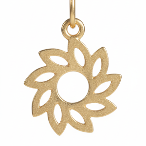 آویز گردنبند طلا 18 عیار زنانه مدل حلقه دار طرح گل