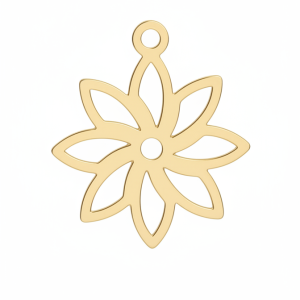 آویز گردنبند طلا 18 عیار زنانه مدل حلقه دار طرح گل کد 01