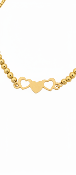 دستبند طلا 18 عیار زنانه طرح سه قلب - Image 2