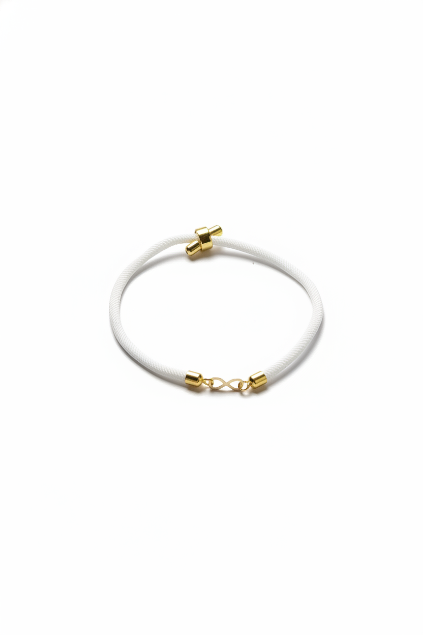 white4 دستبند طلا 18 عیار زنانه مدل بی نهایت کد 03 - Image 1