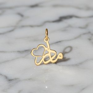 آویز گردنبند طلا 18 عیار زنانه تالین مدل حلقه دار طرح مادر کد 13 - Image 4