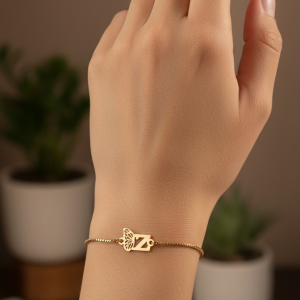 دستبند طلا 18 عیار زنانه طرح حرف Z - Image 5