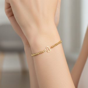 دستبند طلا 18 عیار زنانه تالین مدل پروانه کد 04 - Image 2