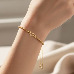 دستبند طلا 18 عیار زنانه تالین مدل قلب بالدار 04 - Image 3