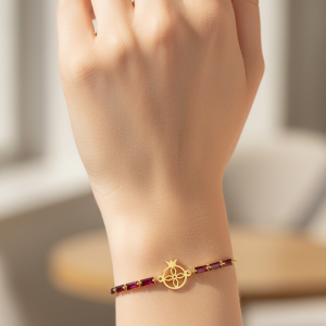 دستبند طلا 18 عیار زنانه طرح انار کد 005 - Image 4