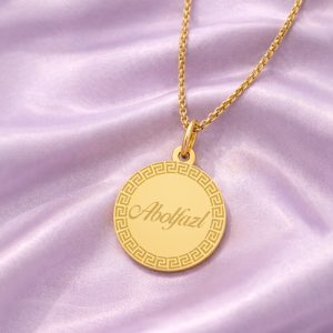 آویز گردنبند طلا ۱۸ عیار زنانه تالین گالری طرح Abolfazl - Image 2