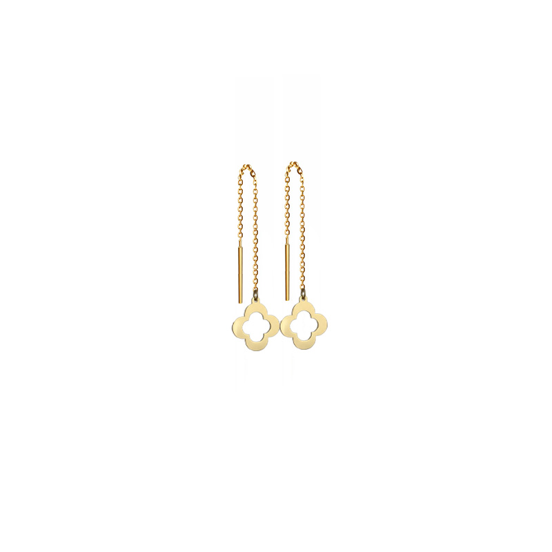 Artboard 1 گوشواره بخیه ای طلا 18 عیار زنانه تالین گالری مدل گل ۴ پر G132 - Image 1