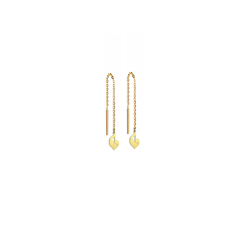 Artboard 1 گوشواره بخیه ای طلا 18 عیار زنانه تالین گالری مدل قلب و نوت G133 - Image 1