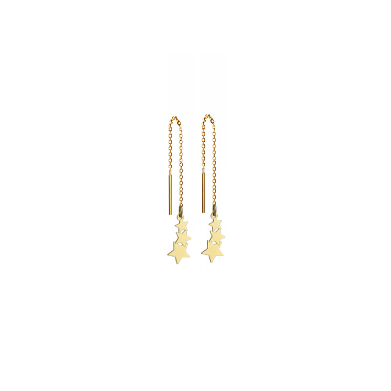 Artboard 1 گوشواره بخیه ای طلا 18 عیار زنانه تالین گالری مدل ستاره G136 - Image 1