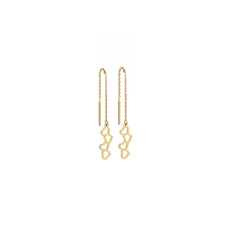 Artboard 1 گوشواره بخیه ای طلا 18 عیار زنانه تالین گالری مدل چهار قلب G138 - Image 1