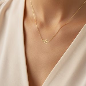 گردنبند طلا 18 عیار زنانه با زنجیر حلقه‌ای (فلامینگو) تالین گالری مدل پروانه N105 - Image 3